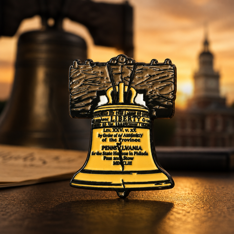LIBERTY soft enamel pin — AI product shot