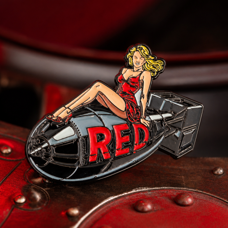 RED Friday soft enamel pin — AI product shot