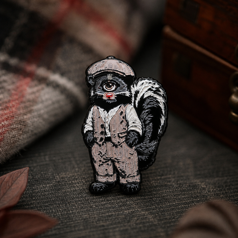 Stink Eye soft enamel pin — AI product shot