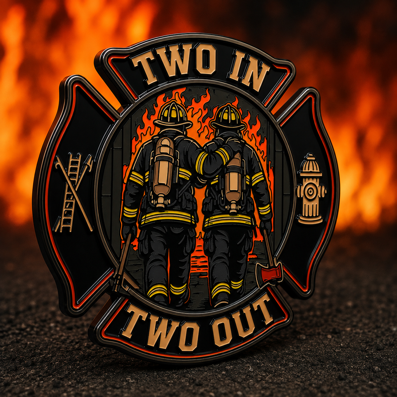 Two In Two Out soft enamel pin