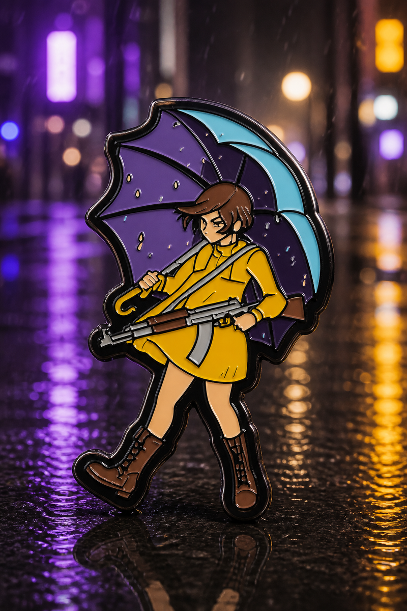 A-Salt girl soft enamel pin — AI product shot