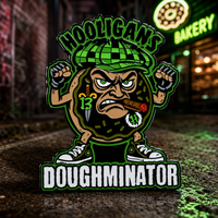 DOUGHMINATOR. by Nik Nefarious soft enamel pin — AI product shot