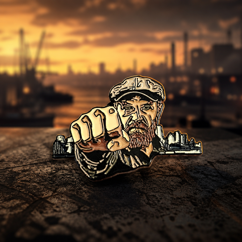 Fist Bump Friday soft enamel pin — AI product shot