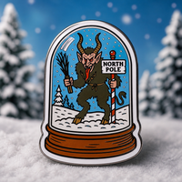 Krampus -2 soft enamel pin — AI product shot