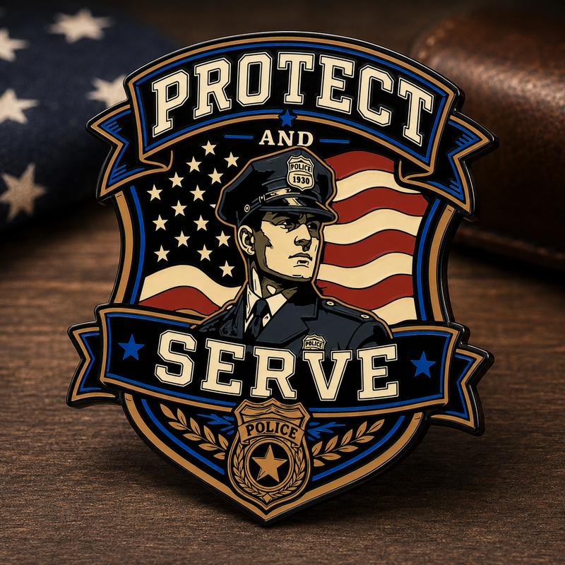 Protect and Serve soft enamel pin