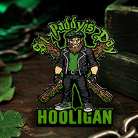 SAINT PADDY'S DAY HOOLIGAN soft enamel pin — AI product shot