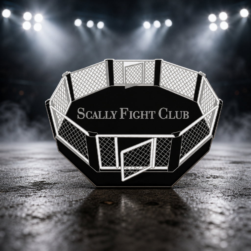 Gritty arena spotlights with soft smoke