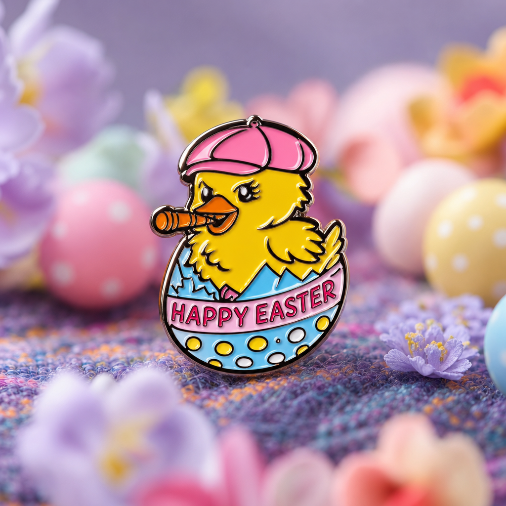 Shell-by the Easter pin with Scallytude! soft enamel pin — AI product shot