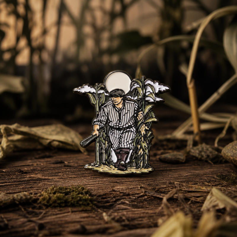 Shoeless Joe soft enamel pin — AI product shot