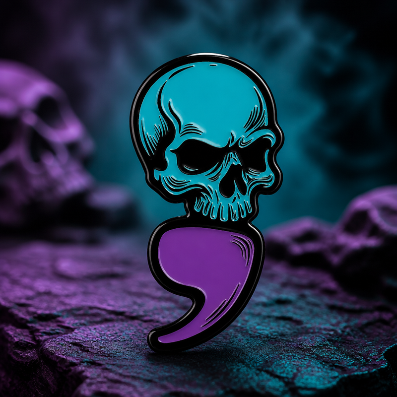 Still Here soft enamel pin — AI product shot