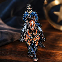 Dusty cavalry charge horizon with flags