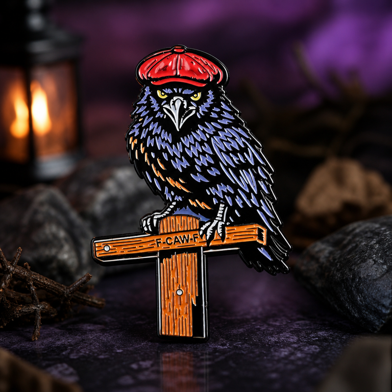 Foggy crow-filled graveyard at dusk